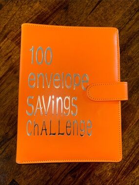 Orange 100 Envelope Savings Challenge Wallet Organizer